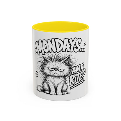 Mondays... Am I Rite? Grumpy Cat Accent Coffee Mug