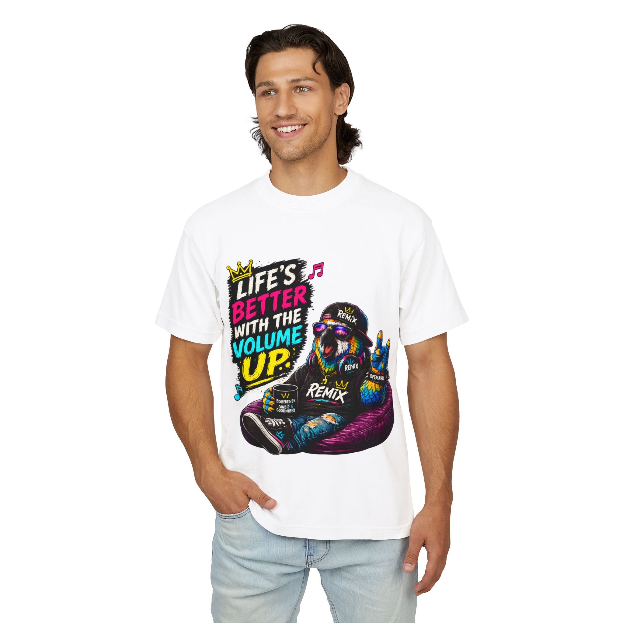 "Life's Better With Volume Up" Tee — Remix the Parrot
