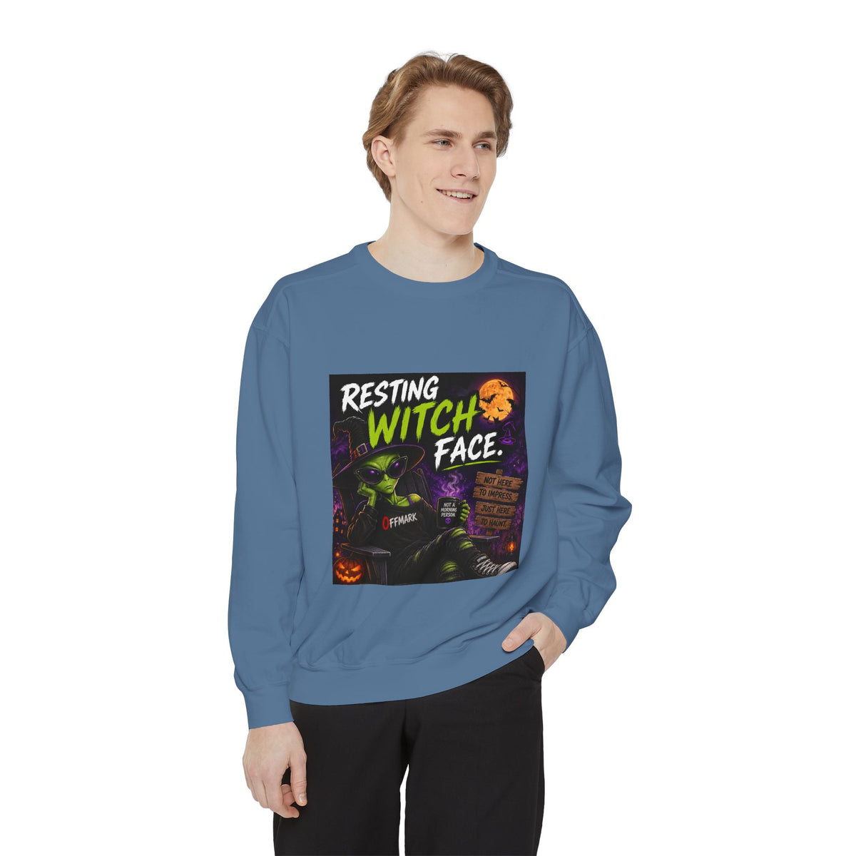 Halloween "Resting Witch Face" Sweatshirt - Funny Spooky Graphic Pullover