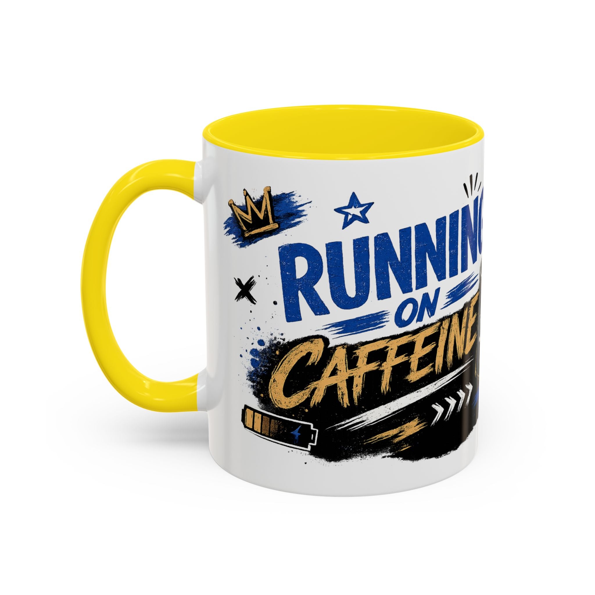 Morning Chaos Coffee Mug — Running on Caffeine & Chaos Accent Mug