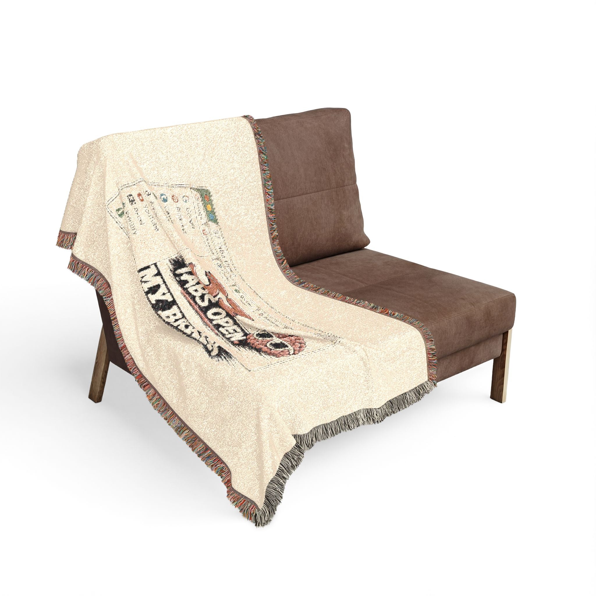Woven Blanket — Retro Computer “37 Tabs Open, My Brain” Throw