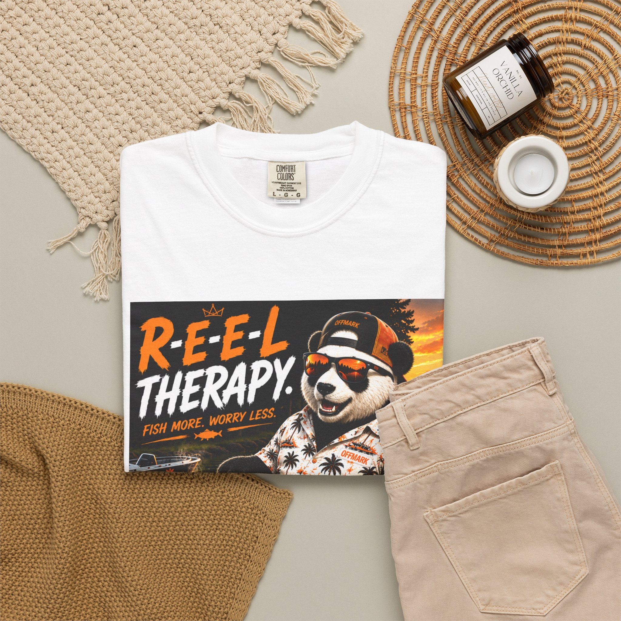 RIP the Panda Bear- "Reel Therapy" Fishing T-Shirt