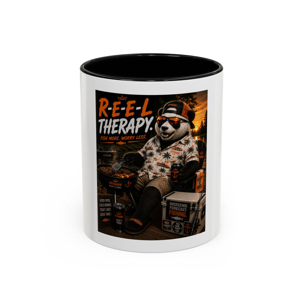 "R-E-E-L Therapy" Fishing RIP the Panda Bear Mug