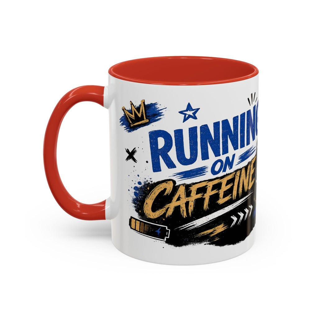 Morning Chaos Coffee Mug — Running on Caffeine & Chaos Accent Mug