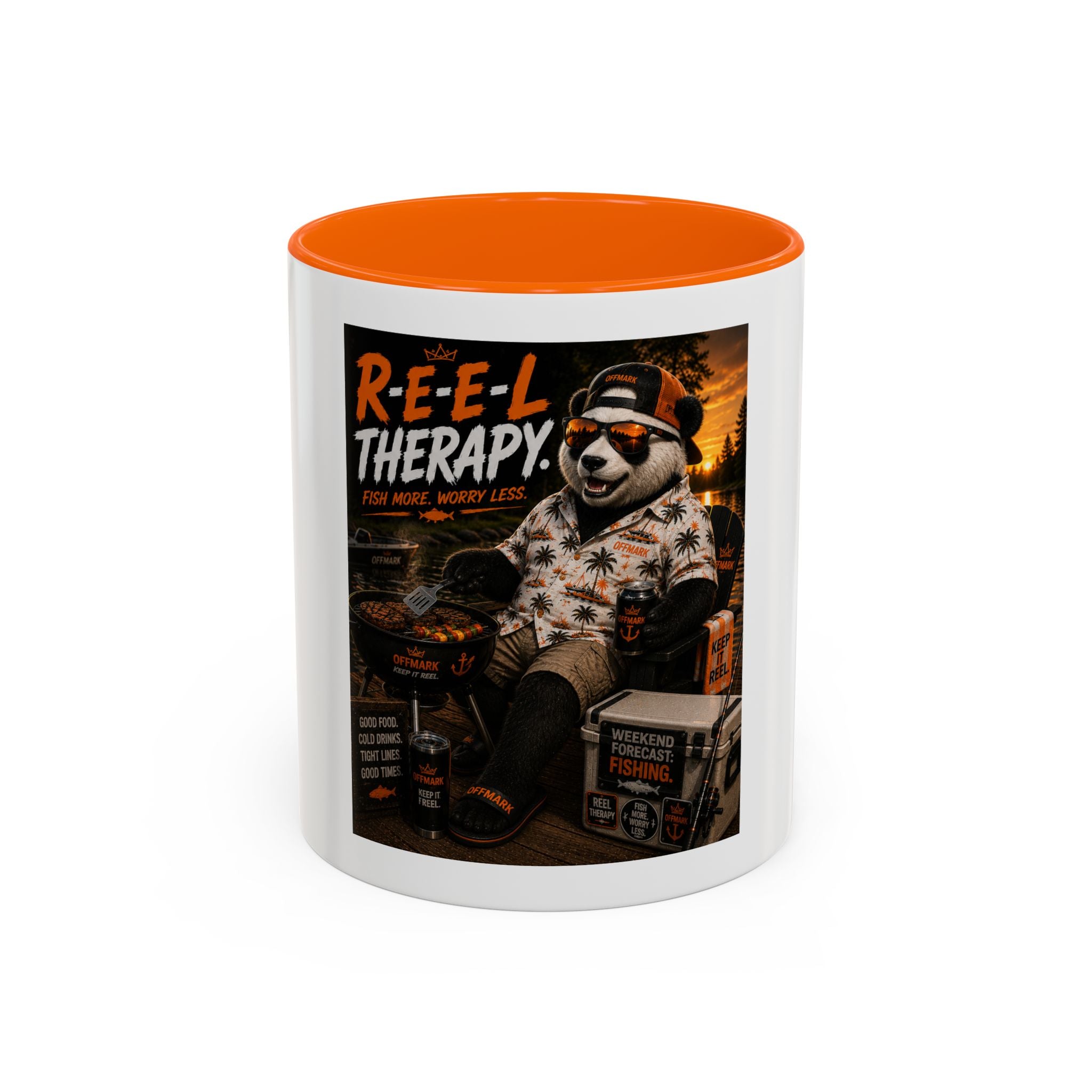 "R-E-E-L Therapy" Fishing RIP the Panda Bear Mug