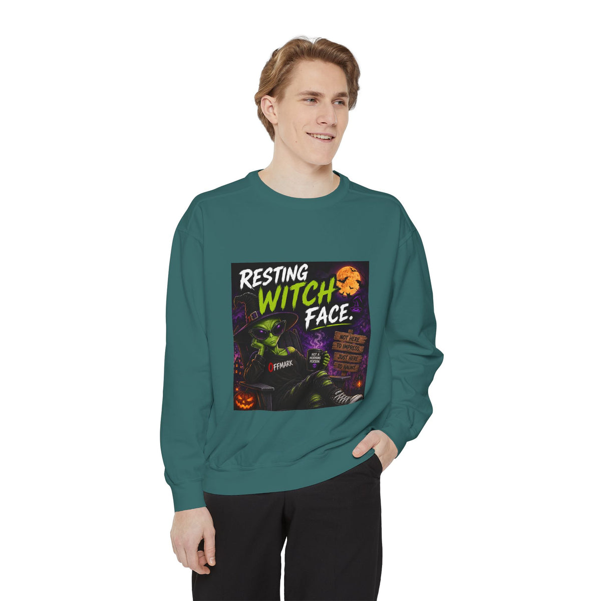 Halloween "Resting Witch Face" Sweatshirt - Funny Spooky Graphic Pullover