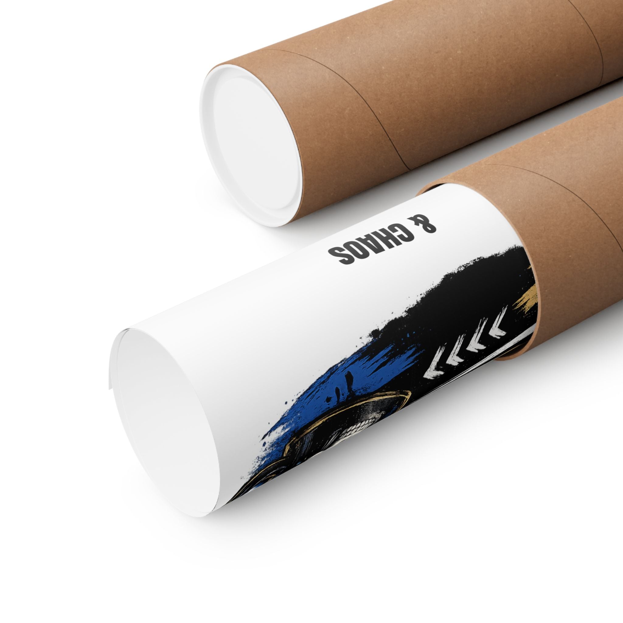 Running on Caffeine & Chaos Poster — Coffee Skull Matte Vertical Print