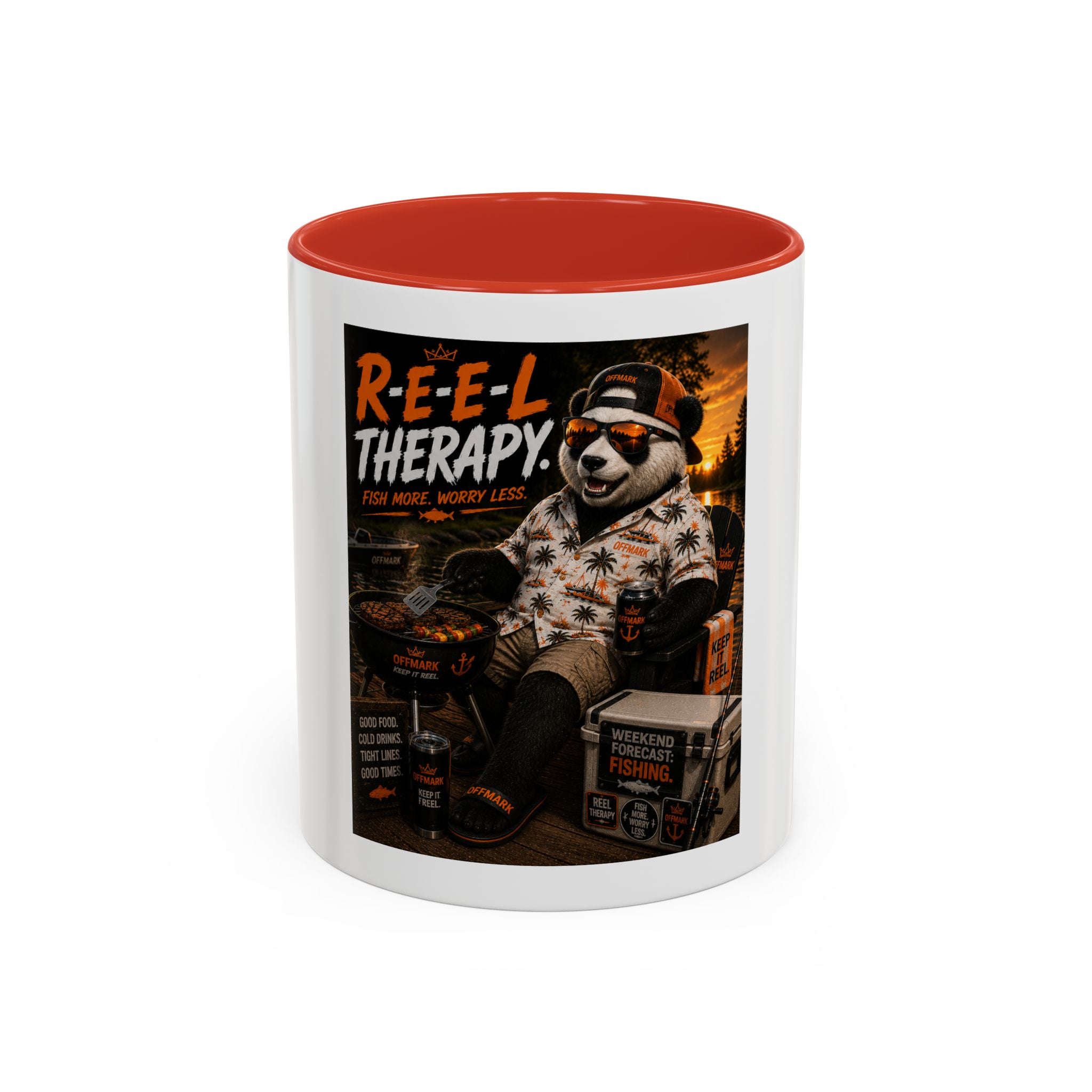 "R-E-E-L Therapy" Fishing RIP the Panda Bear Mug