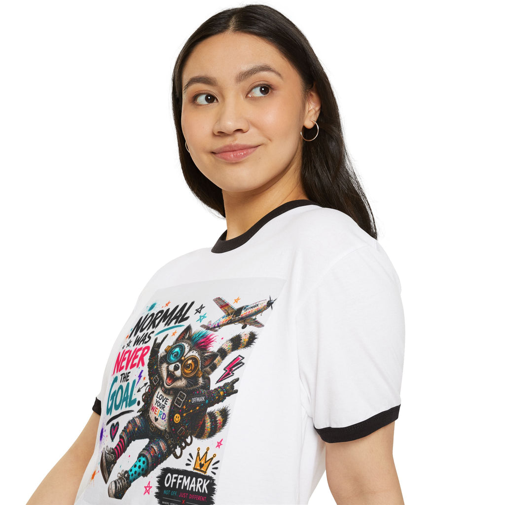 "Normal Was Never The Goal" Ringer T-Shirt —Ziggy the Raccoon