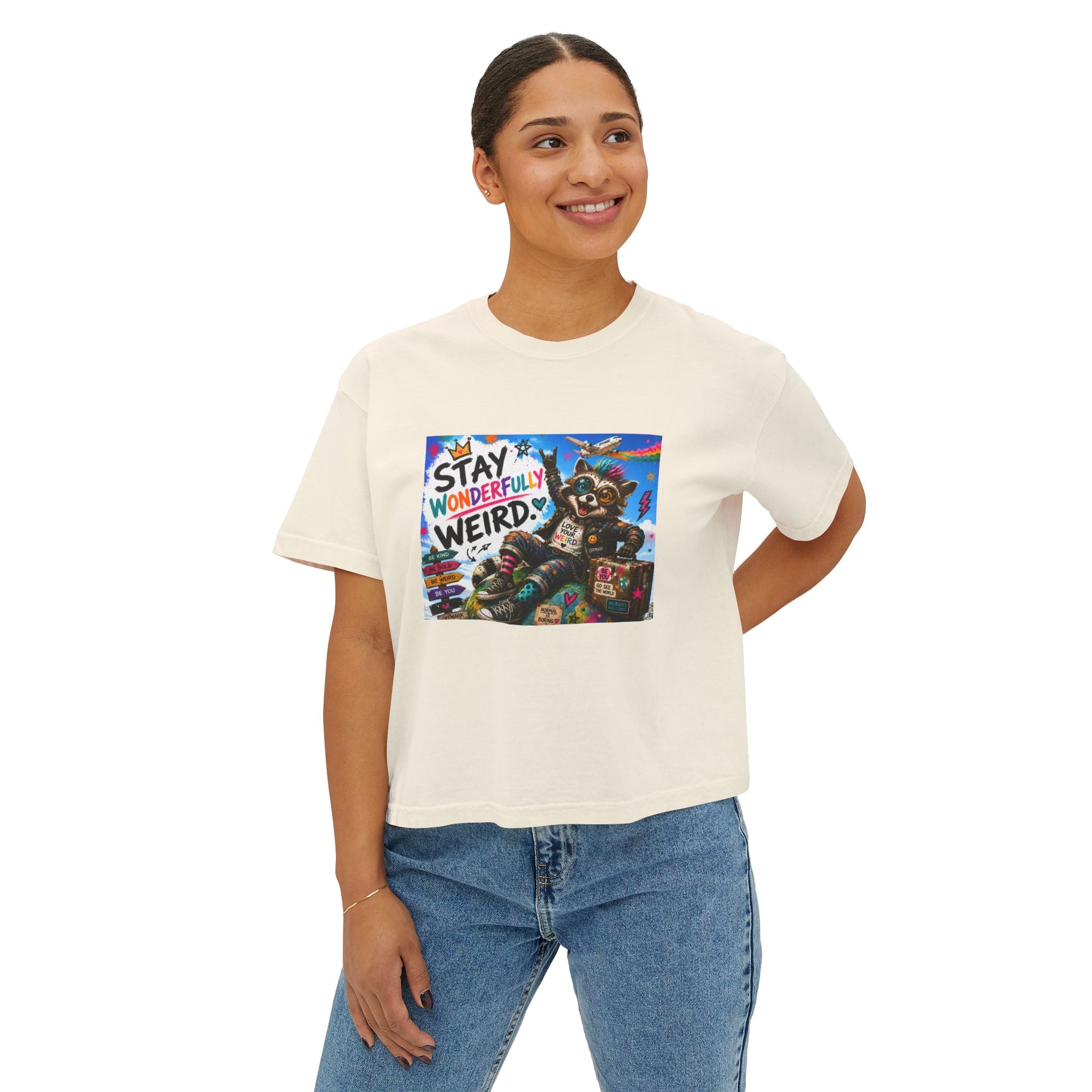 Stay Wonderfully Weird Tee — Ziggy the Raccoon
