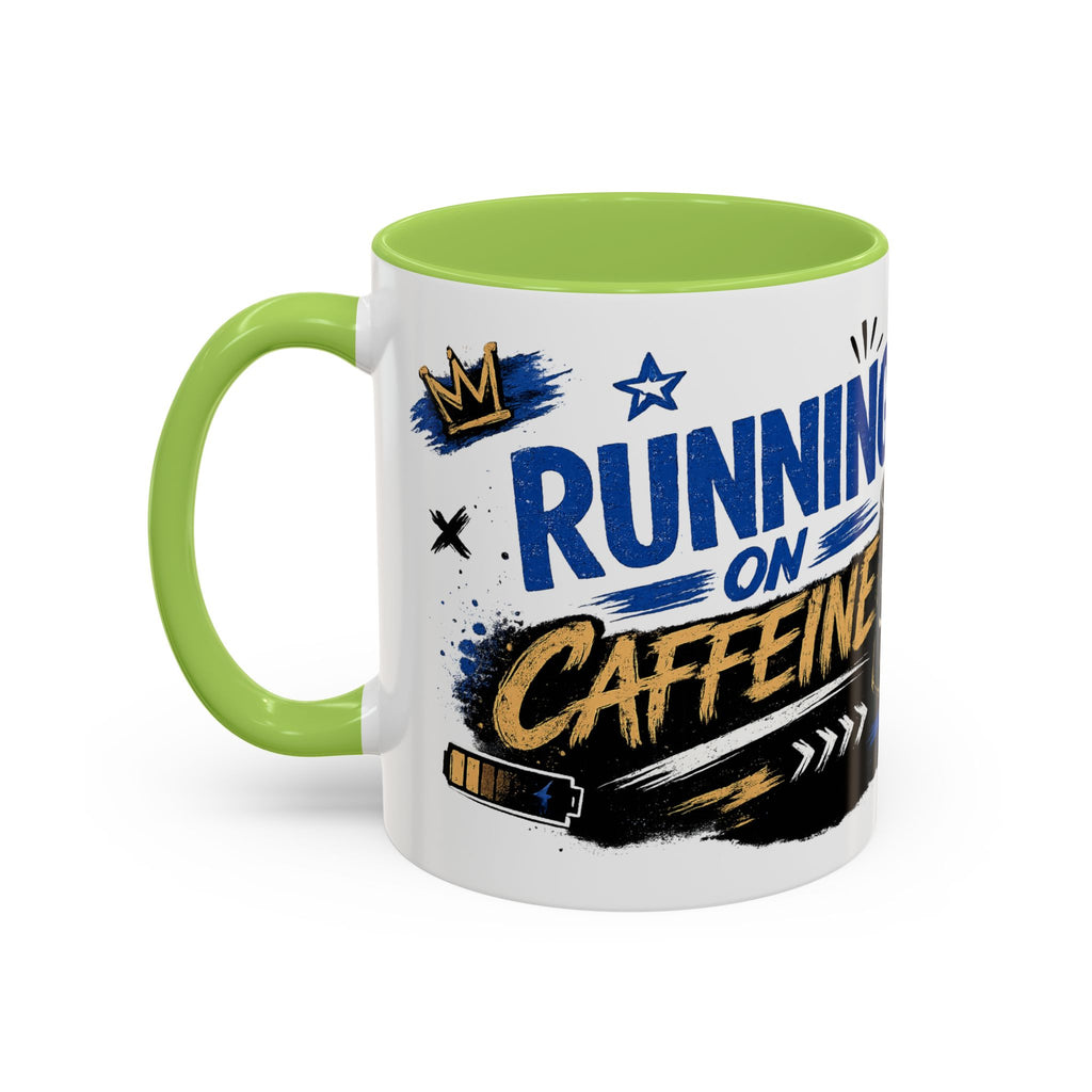Morning Chaos Coffee Mug — Running on Caffeine & Chaos Accent Mug