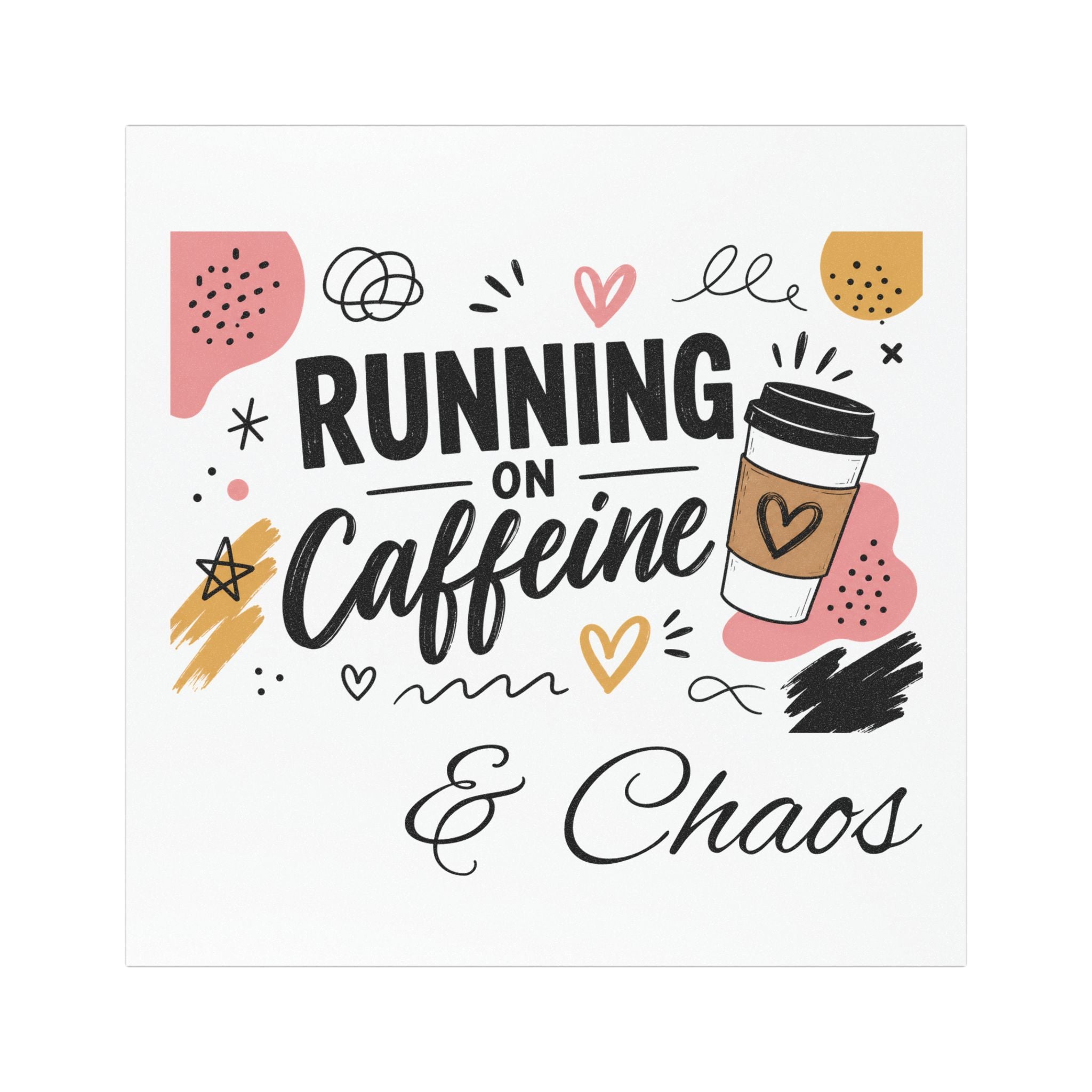 Car Magnet — "Running on Caffeine & Chaos" Coffee Lover Travel Decal