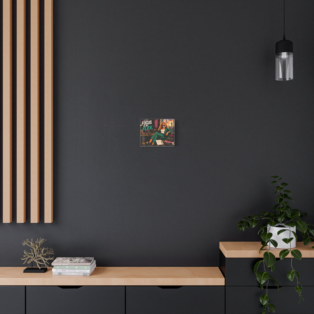 Focus Is My Flex; Canvas Wall Art — Vixen the Foxxy Boss