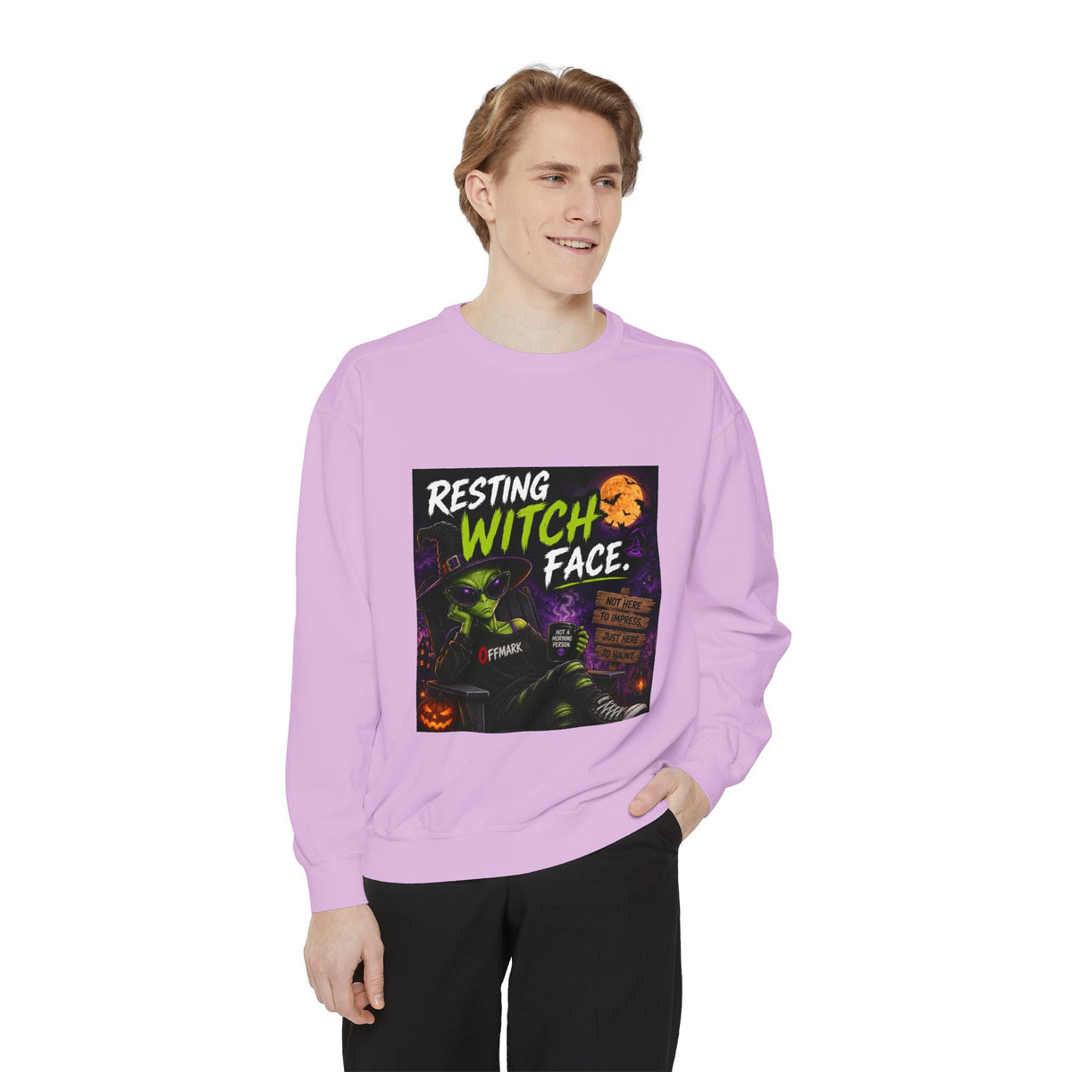 Halloween "Resting Witch Face" Sweatshirt - Funny Spooky Graphic Pullover