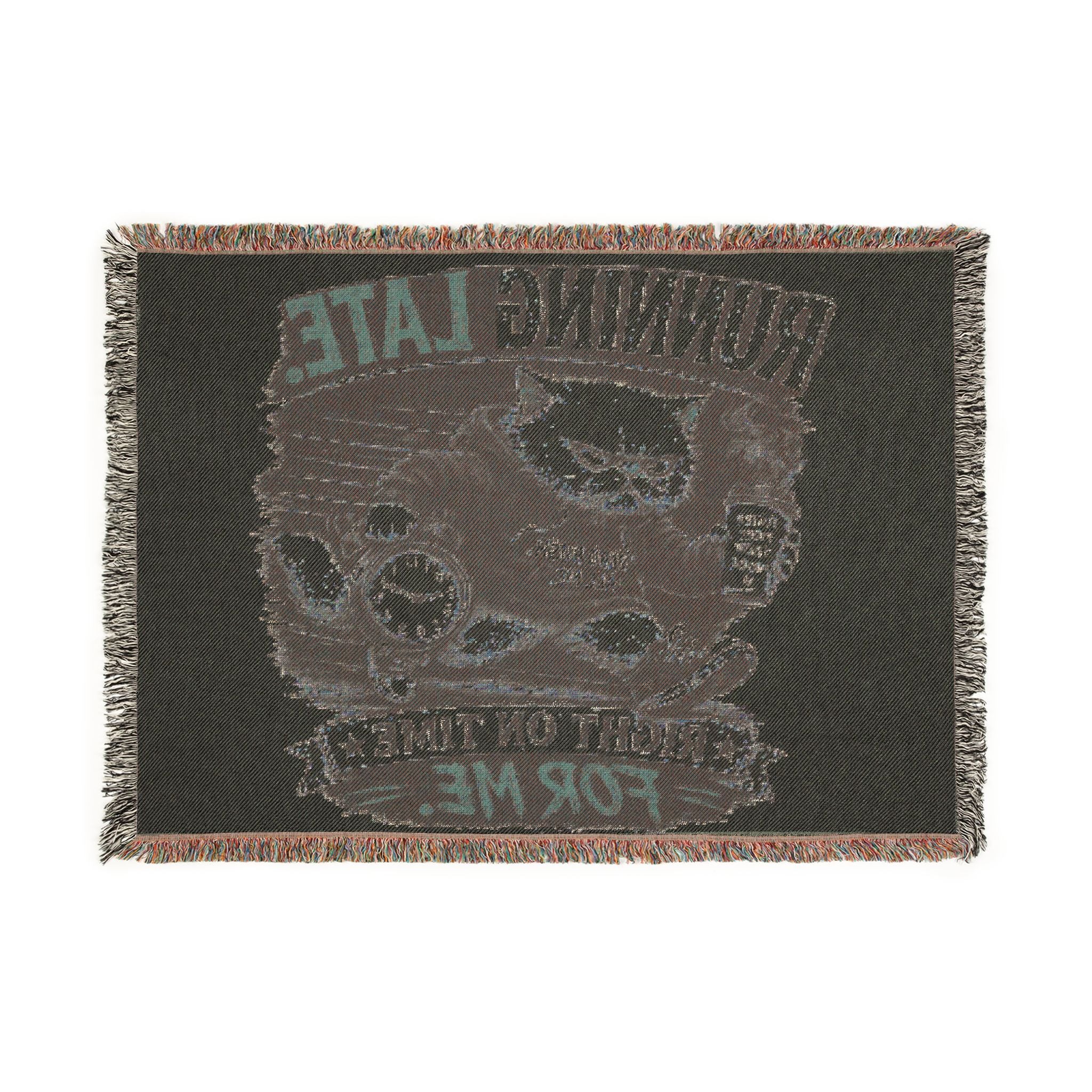 Woven Blanket - "Running Late" (Right On Time for Me)-Murphy the Cat