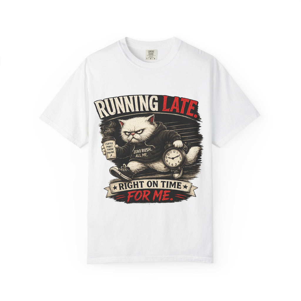 Murphy the Cat 'Running Late' (Right On Time For Me) T Shirt