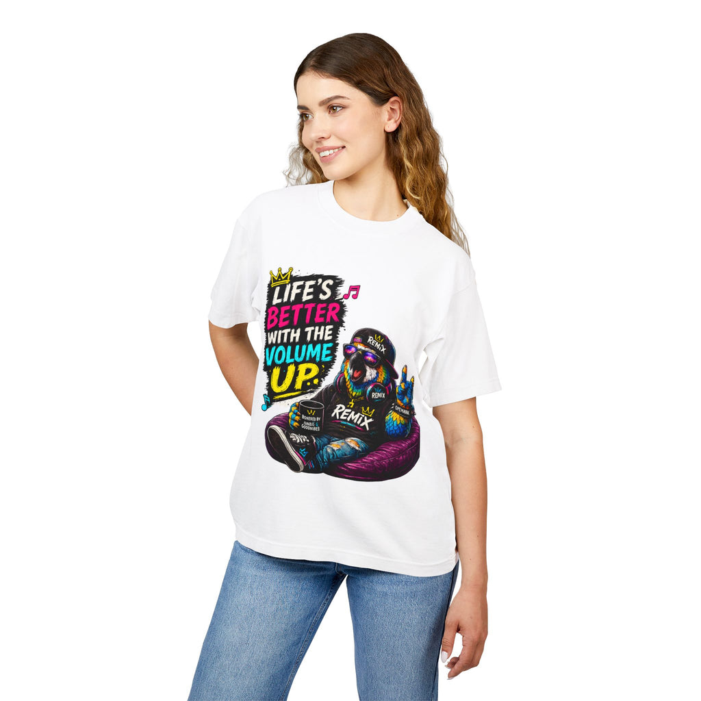 "Life's Better With Volume Up" Tee — Remix the Parrot