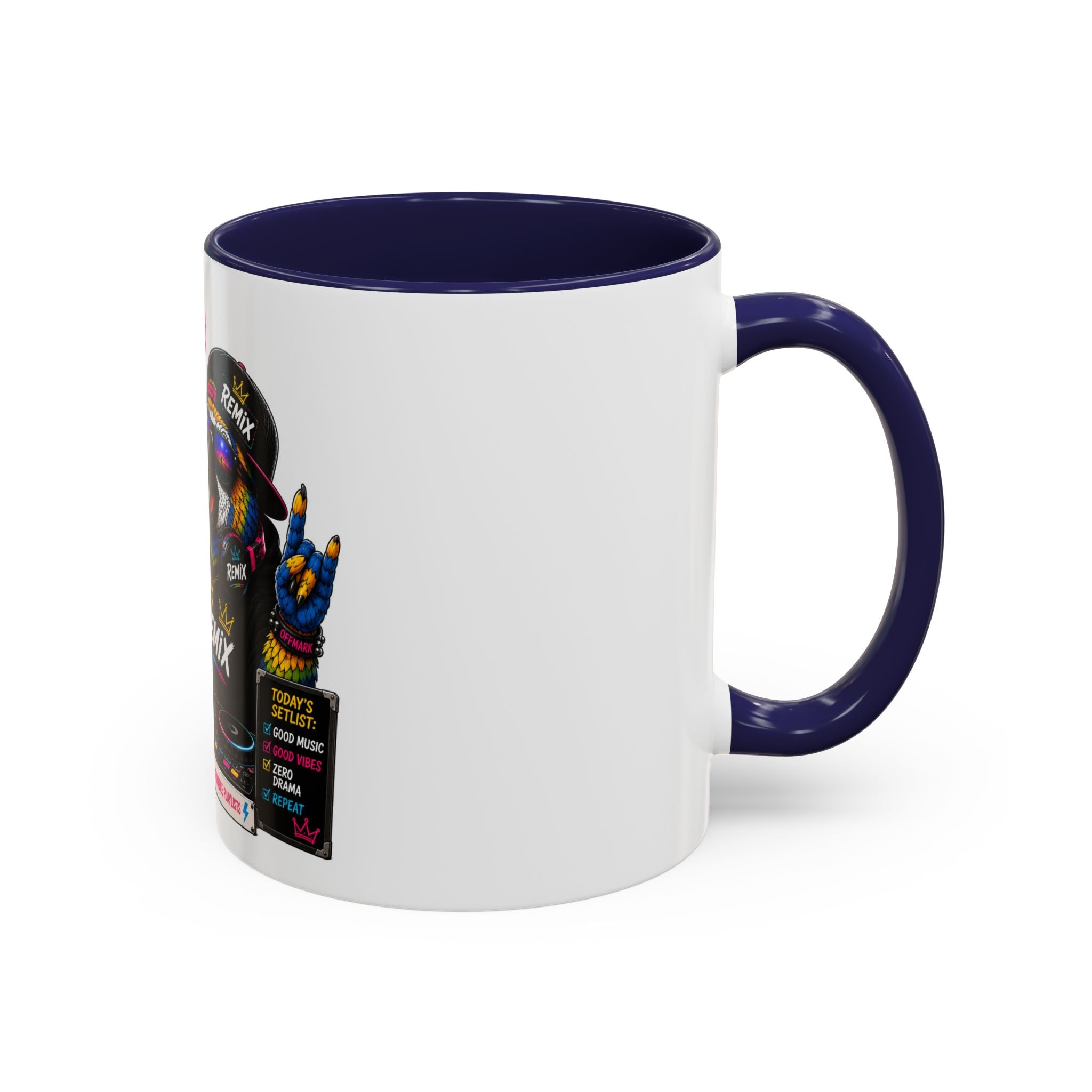 “Music First. Adulting Later.” Accent Mug for DJs & Music Lovers-Remix the Parrot