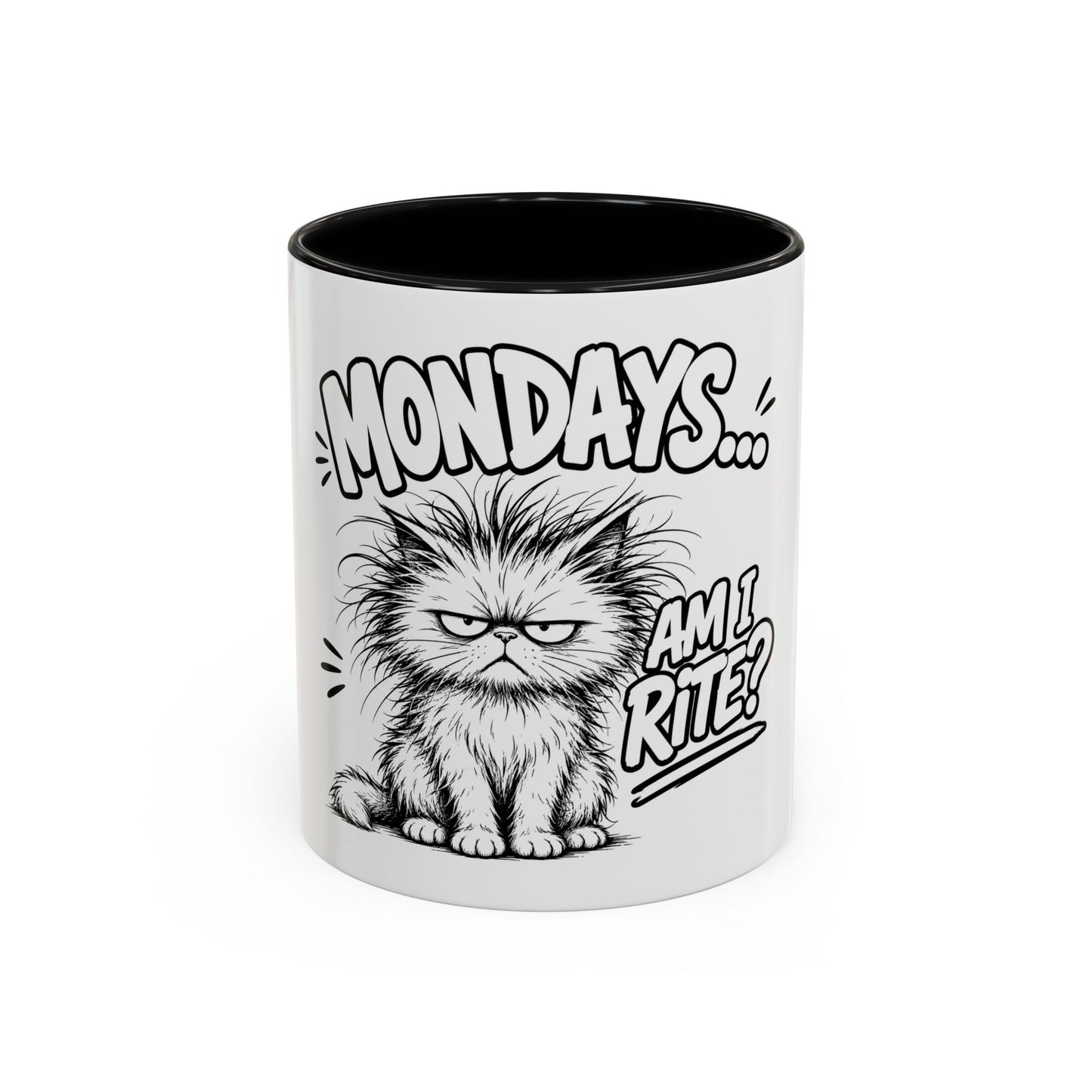 Mondays... Am I Rite? Grumpy Cat Accent Coffee Mug