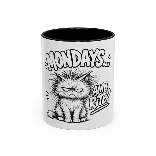 Mondays... Am I Rite? Grumpy Cat Accent Coffee Mug