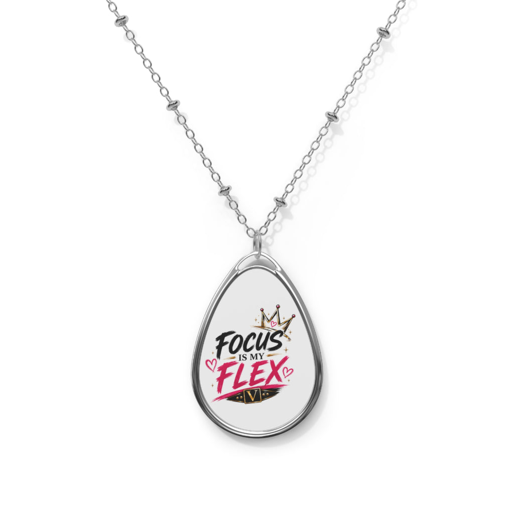 "Focus Is My Flex" Teardrop Pendant; Vixen the Foxxy Boss