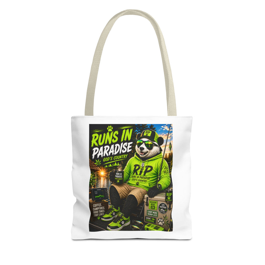 Runs in Paradise Panda Tote Bag — RIP the Panda Bear