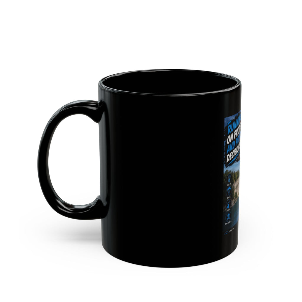 “Running on Protein and Poor Decisions” DDD Black Mug