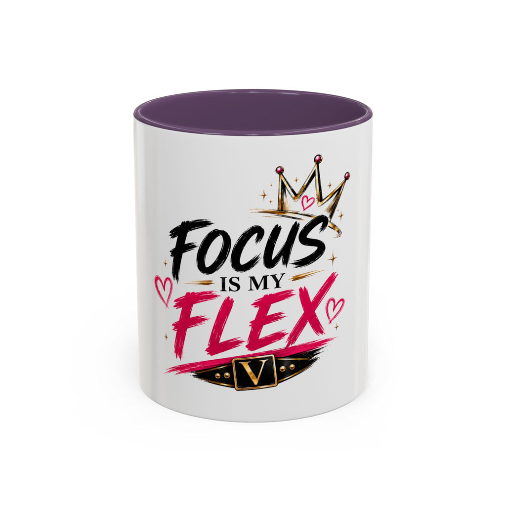 Focus Is My Flex Accent Coffee Mug — Vixen the Foxxy Boss