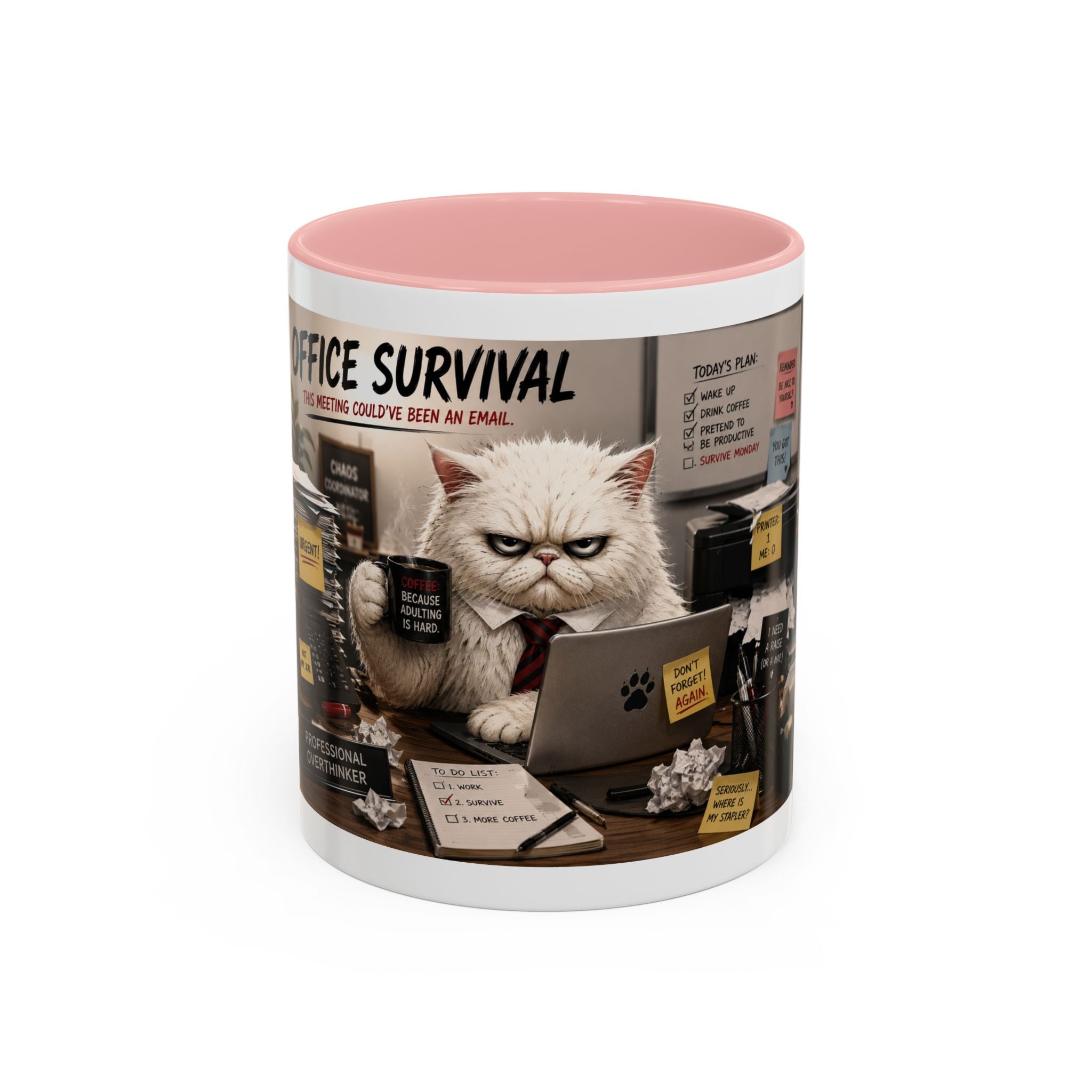 Coffee Mug — "Office Survival" Murphy's Desk Humor Accent Mug (11/15oz)