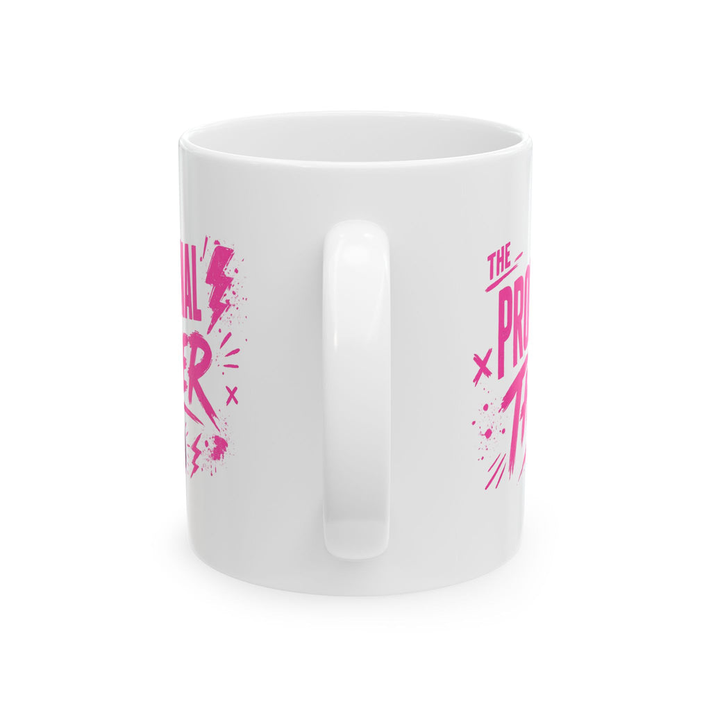 Ceramic Mug — “The Professional Thinker” Pink Graphic Coffee Cup (11oz & 15oz)
