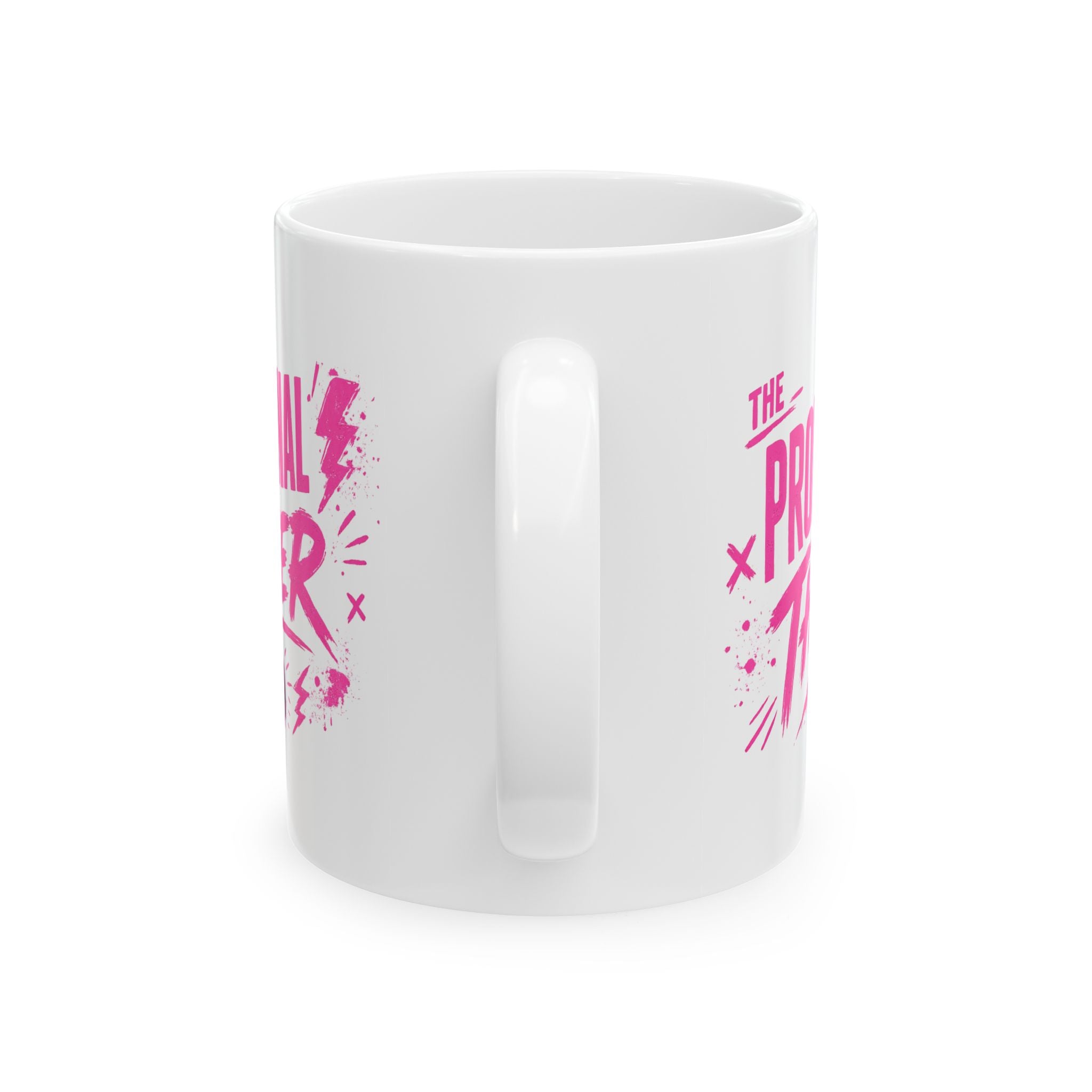 Ceramic Mug — “The Professional Thinker” Pink Graphic Coffee Cup (11oz & 15oz)