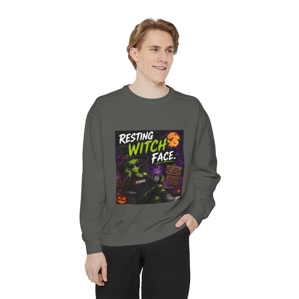 Halloween "Resting Witch Face" Sweatshirt - Funny Spooky Graphic Pullover