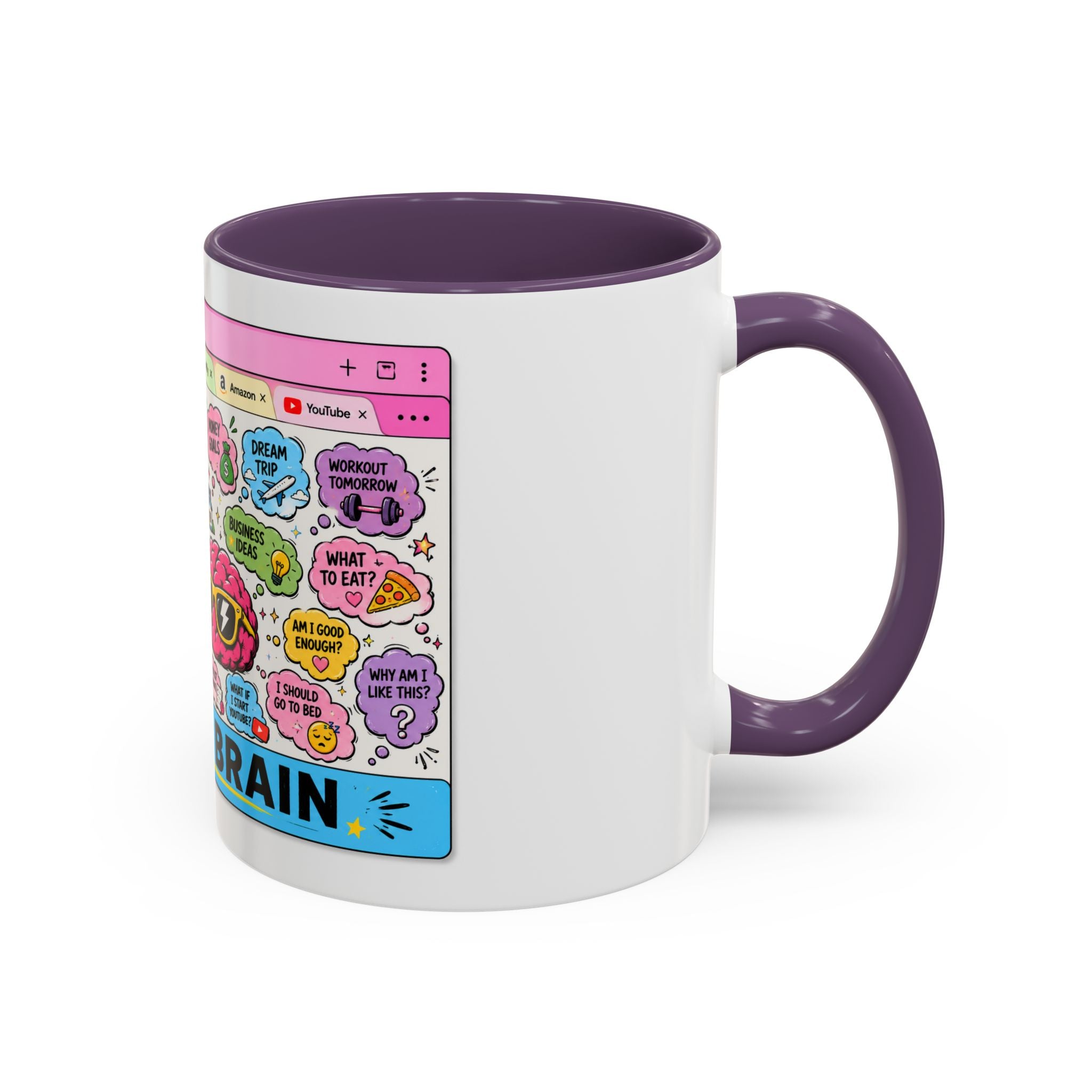 Coffee Mug — "My Brain: 37 Tabs Open" Illustrated Ceramic Accent Mug