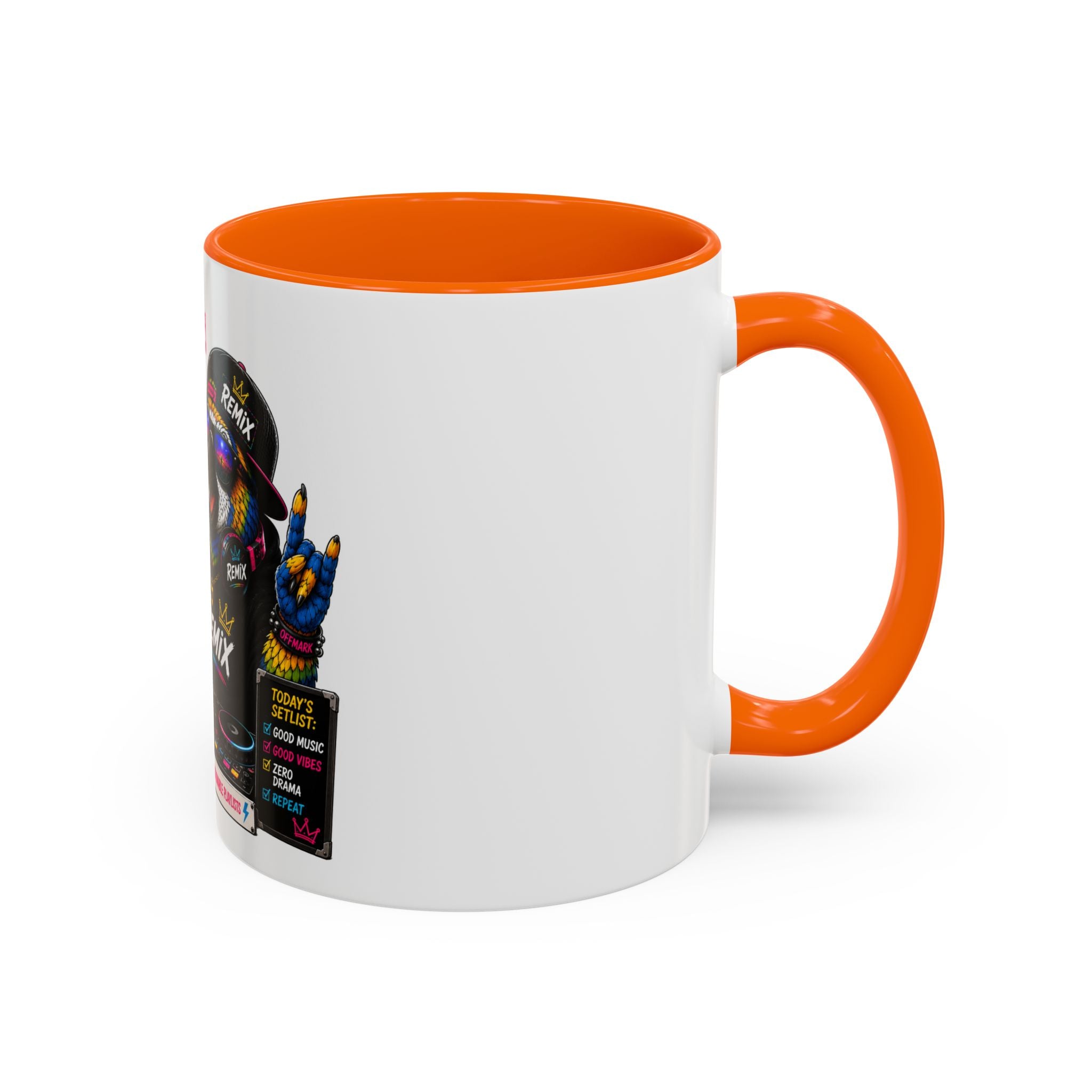 “Music First. Adulting Later.” Accent Mug for DJs & Music Lovers-Remix the Parrot