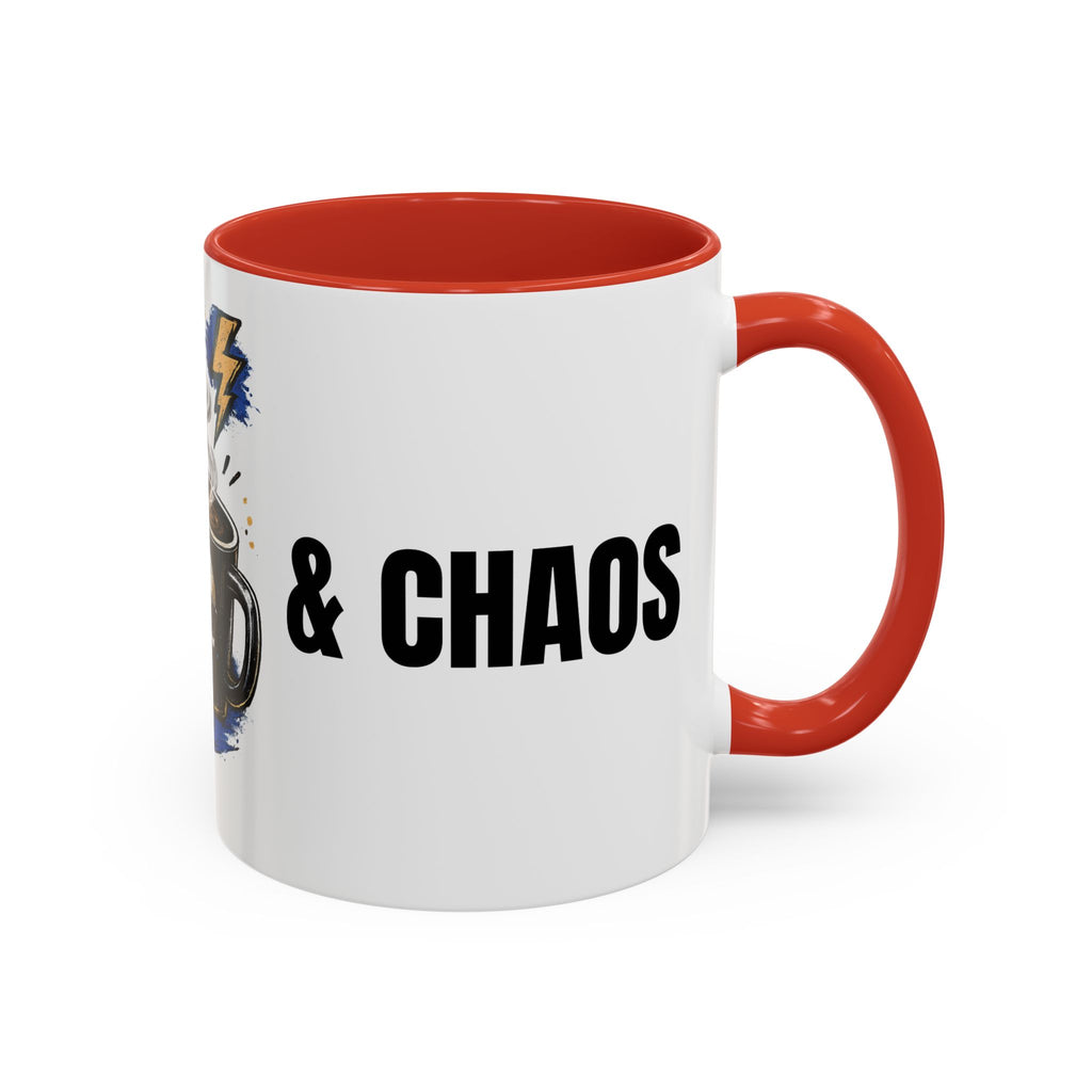 Morning Chaos Coffee Mug — Running on Caffeine & Chaos Accent Mug