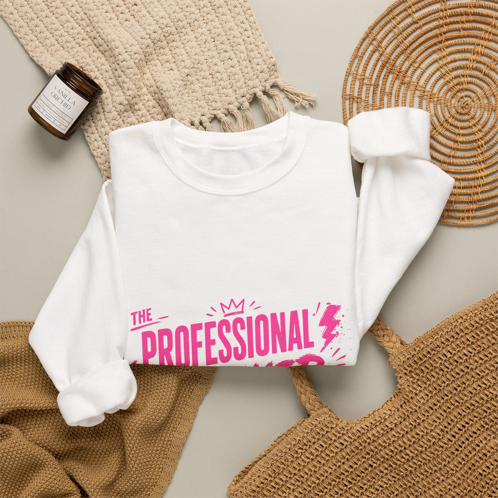 Crewneck Sweatshirt — "The Professional Thinker" Pink Graphic