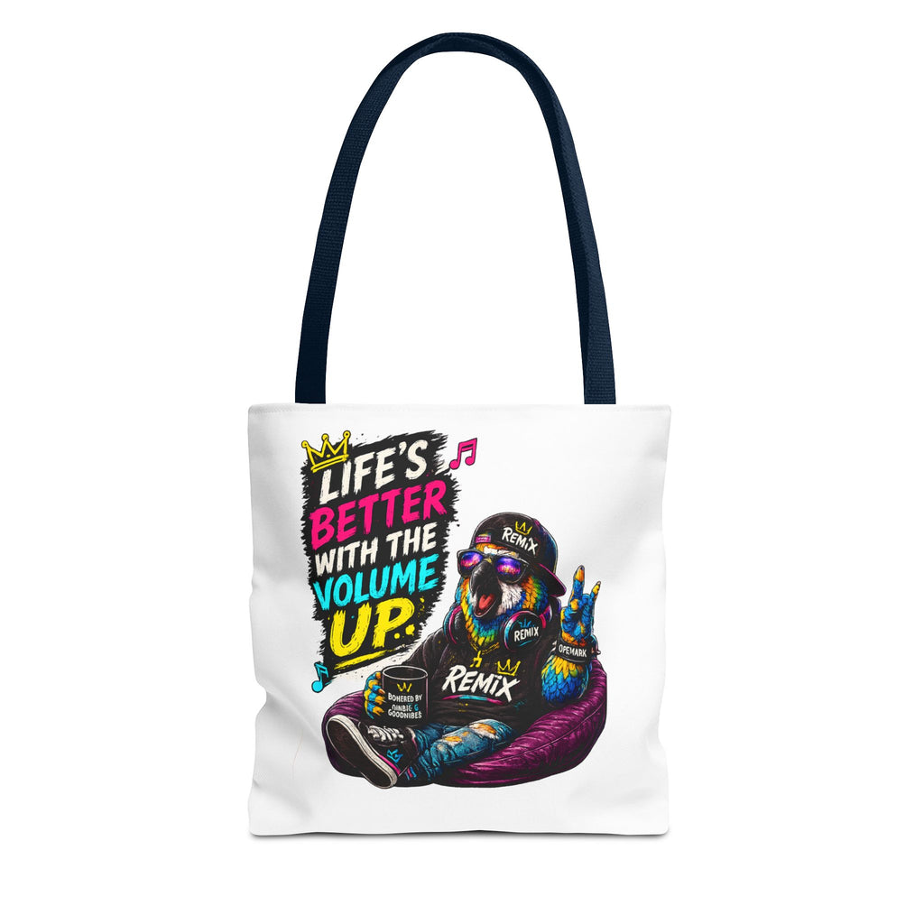 Remix the Parrot "Life is better with the volume up"  Tote