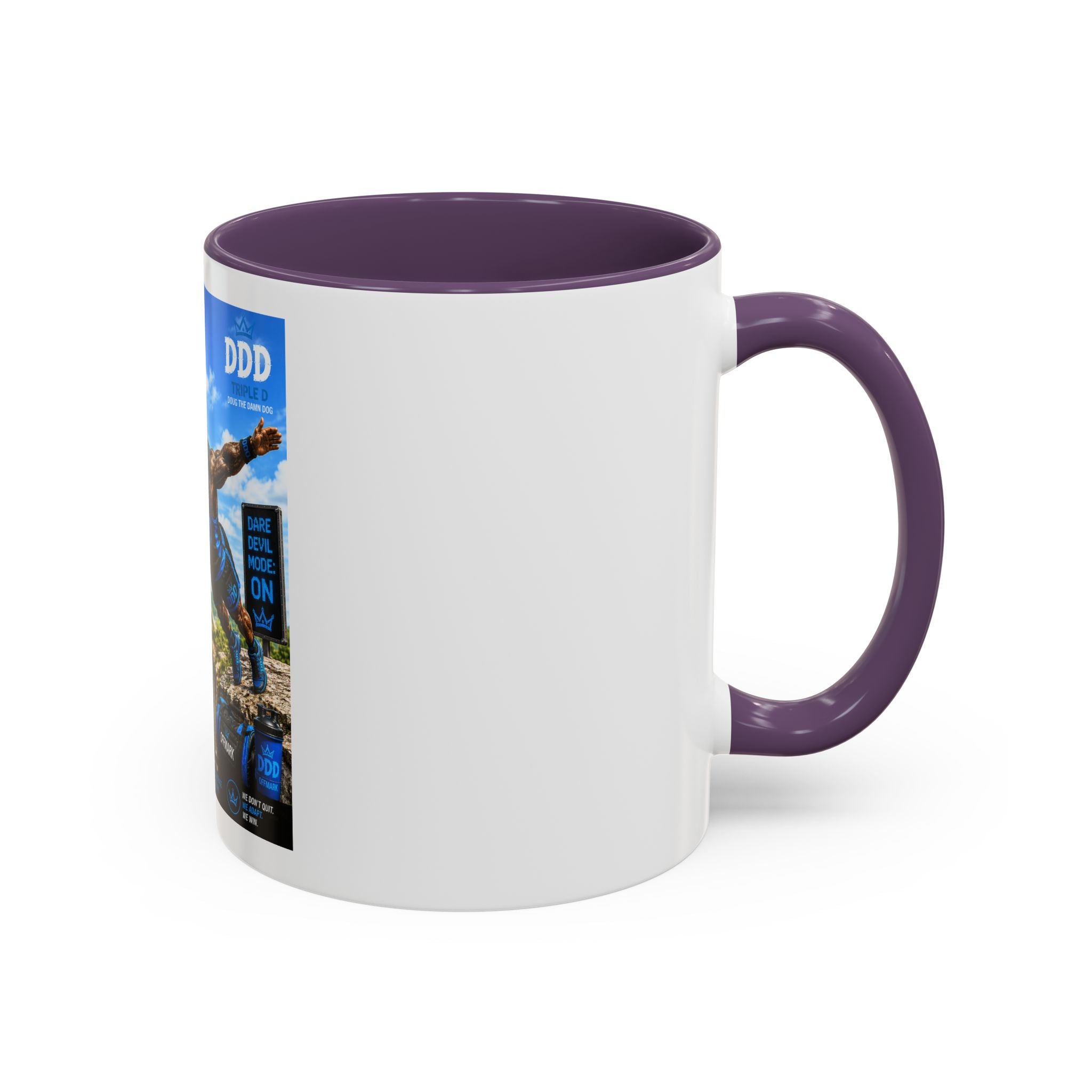 DDD (Doug the Damn Dog) "Running on Protein" Coffee Mug
