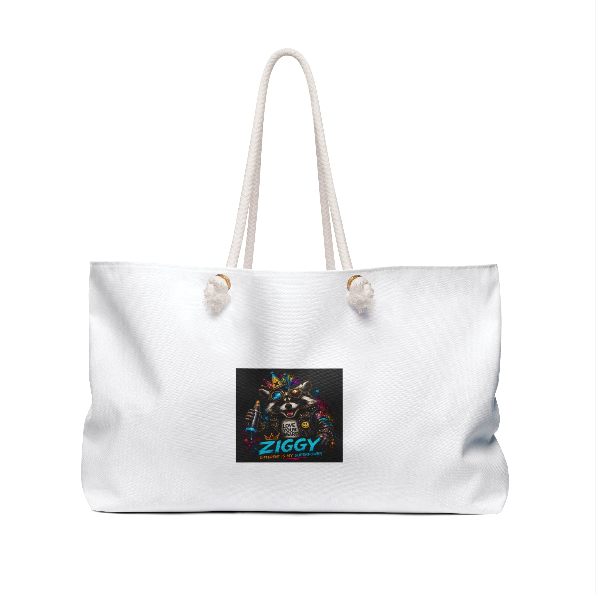 'Perfect Is Boring' Travel Tote Raccoon Graphic