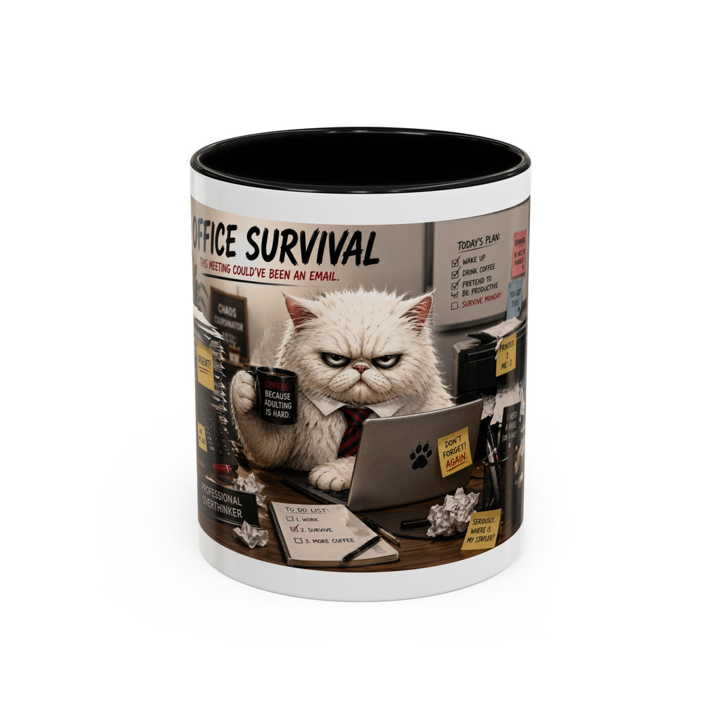 Coffee Mug — "Office Survival" Murphy's Desk Humor Accent Mug (11/15oz)