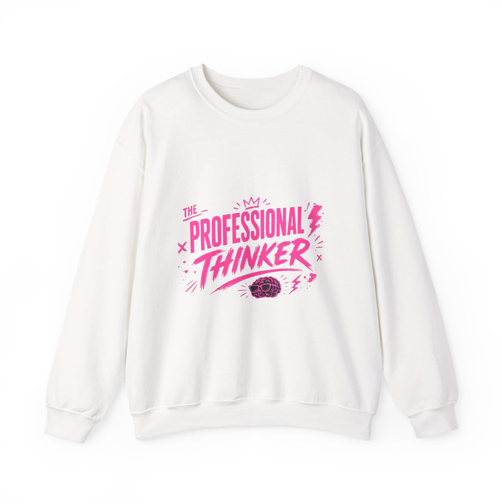 Crewneck Sweatshirt — "The Professional Thinker" Pink Graphic