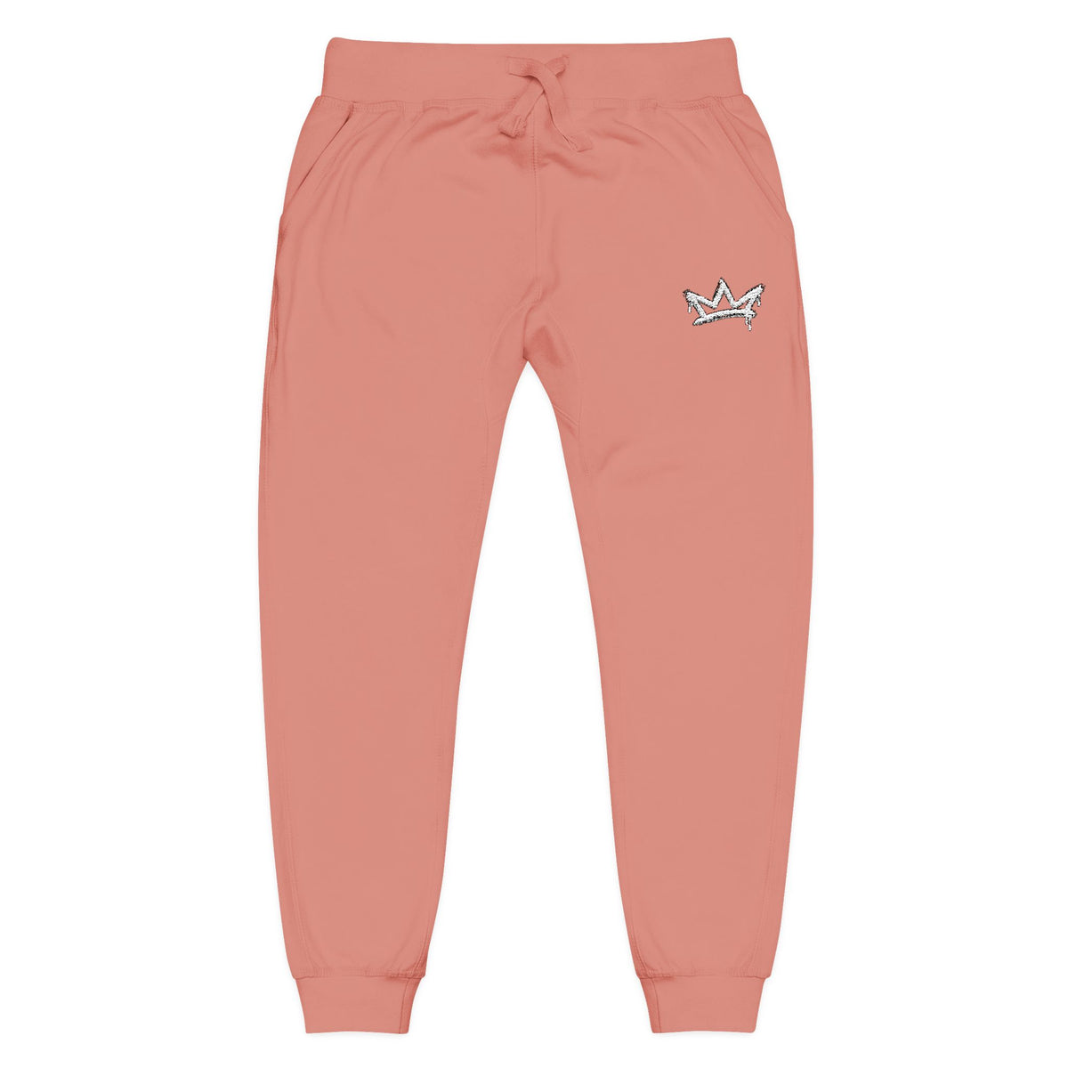 Embroidered Crown Fleece Sweatpants — Soft Cozy Joggers