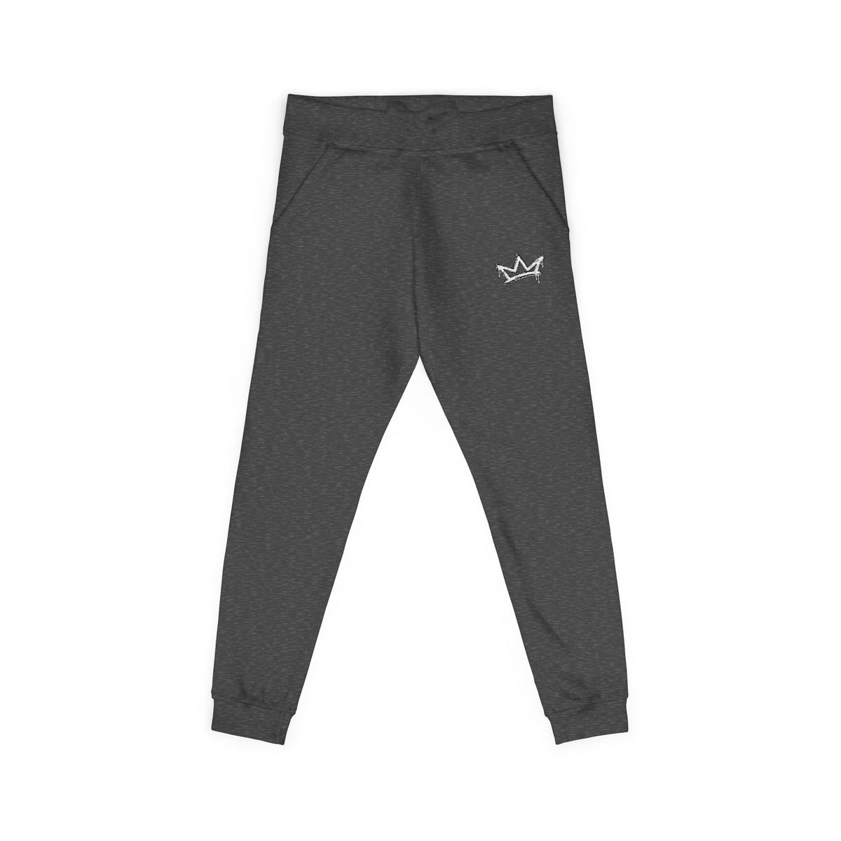 Embroidered Crown Fleece Sweatpants — Soft Cozy Joggers
