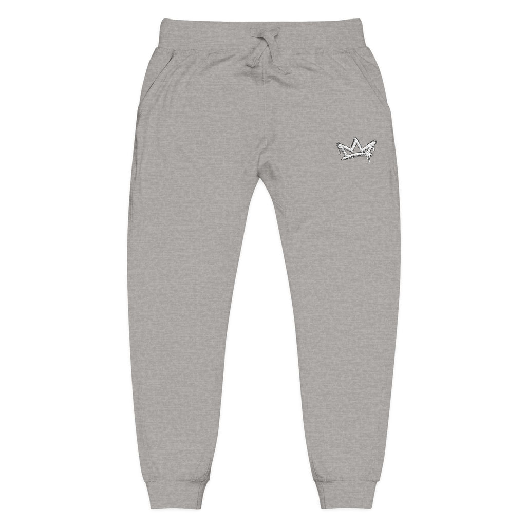 Embroidered Crown Fleece Sweatpants — Soft Cozy Joggers