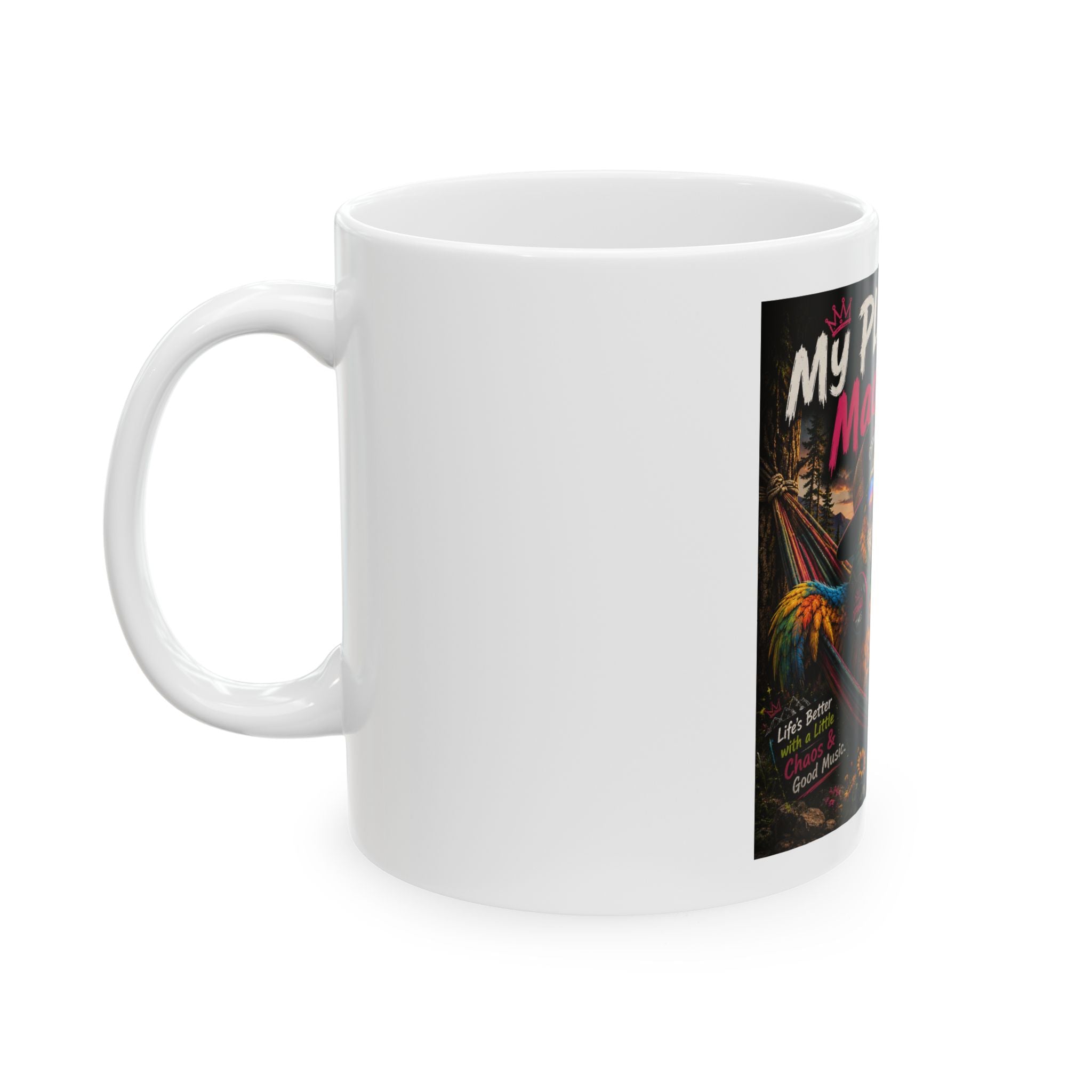 "My Playlist Made Me Do It" Colorful Parrot Music Lover mug Remix