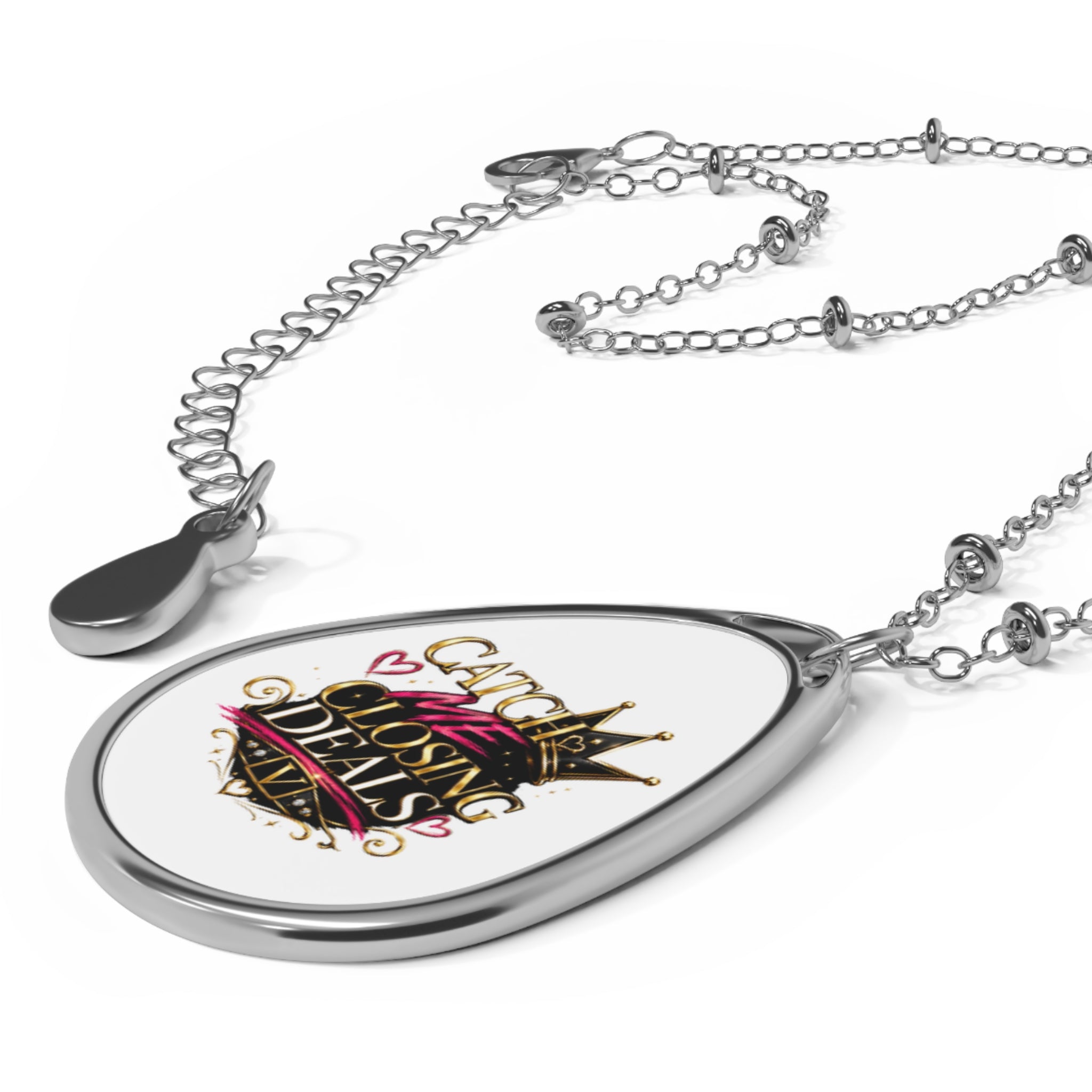 'Catch Me Closing Deals' Oval necklace-Vixen the Bossy Foxxy