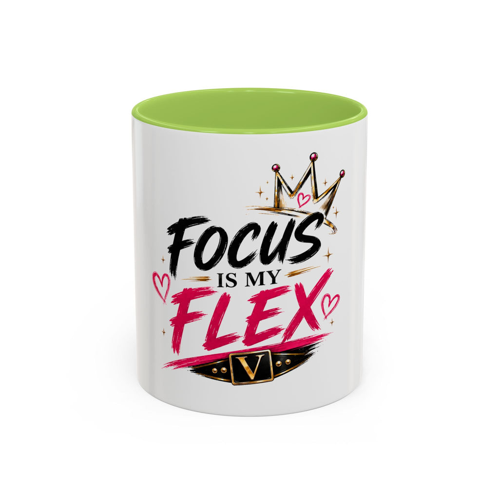 Focus Is My Flex Accent Coffee Mug — Vixen the Foxxy Boss