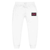 Embroidered Crown Fleece Sweatpants — Pink Graffiti Patch
