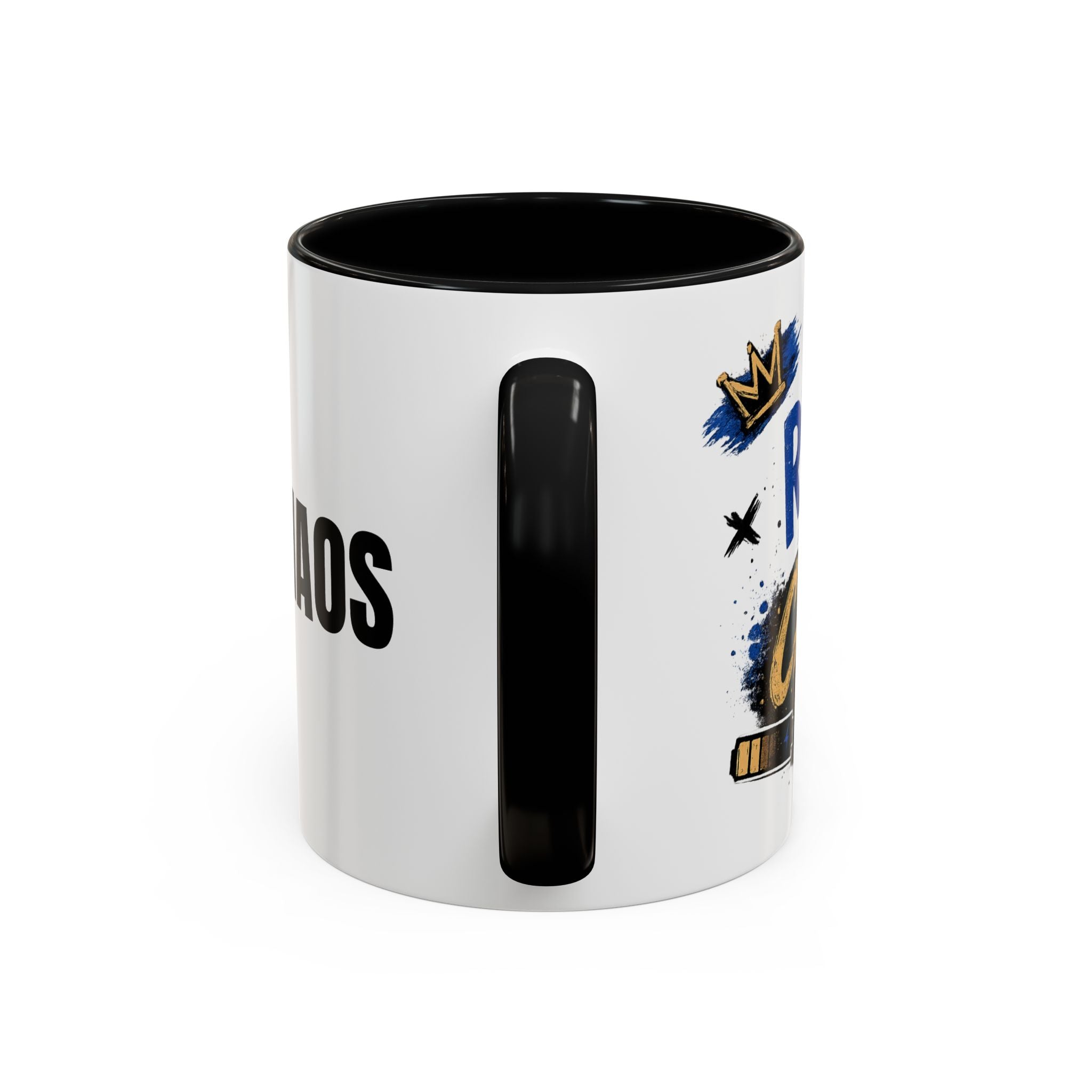 Morning Chaos Coffee Mug — Running on Caffeine & Chaos Accent Mug