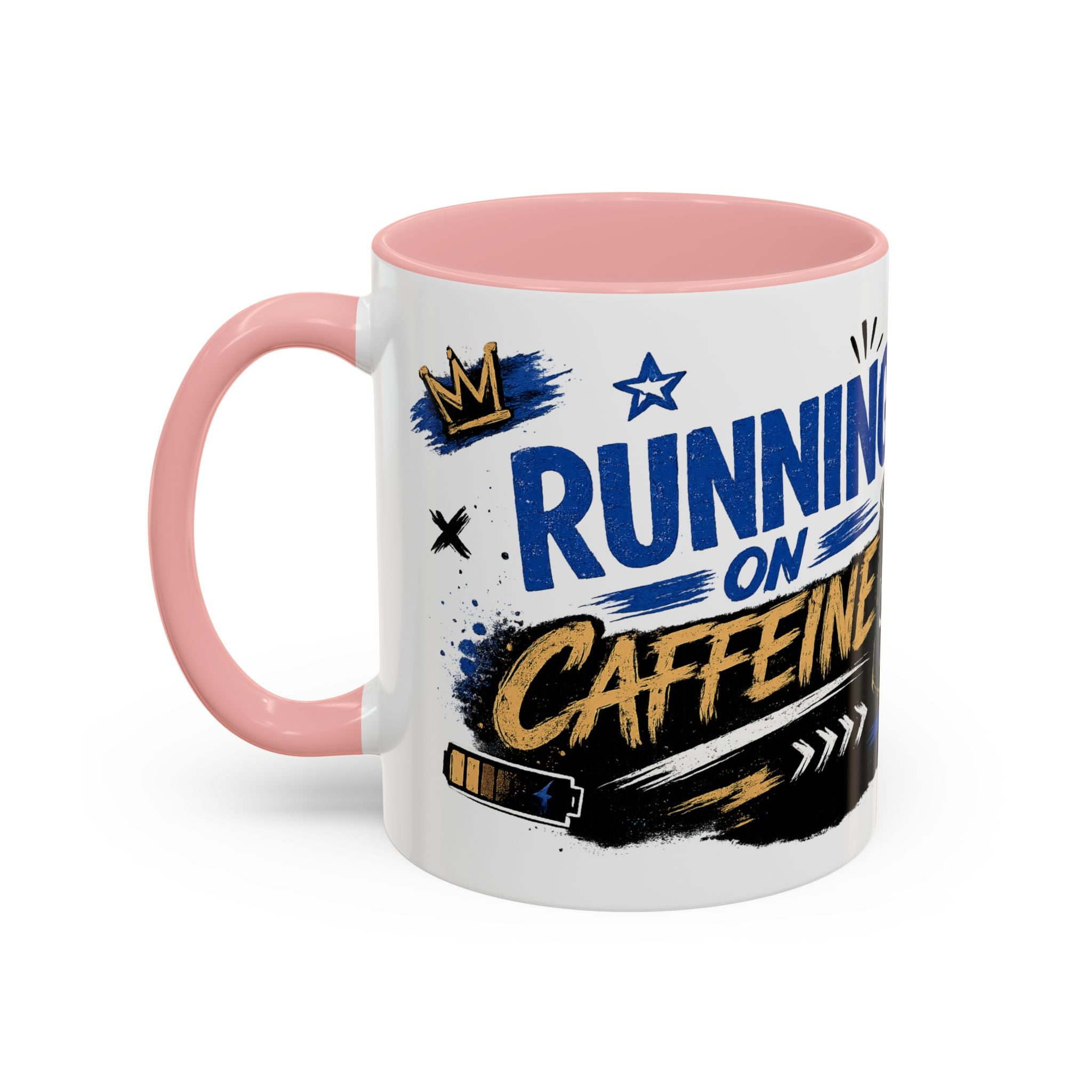 Morning Chaos Coffee Mug — Running on Caffeine & Chaos Accent Mug